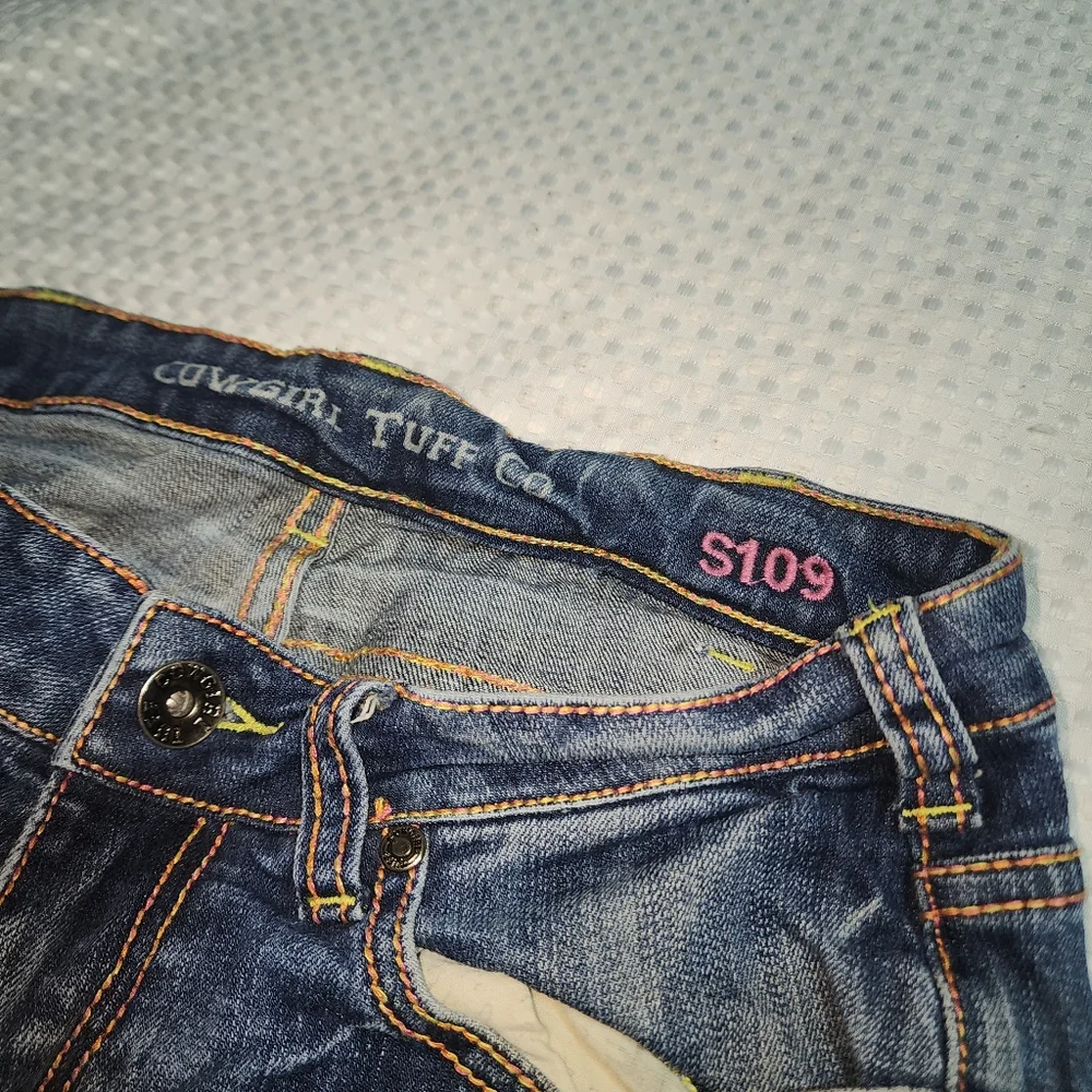 COWGIRL TUFF EUC WOMENS SZ 27 X 33 S109 DENIM BLUE JEANS PANTS - Picture 5 of 10